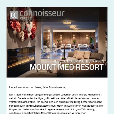 Mount Med Resort Pressestimmen Coverages Connoisseur Circle