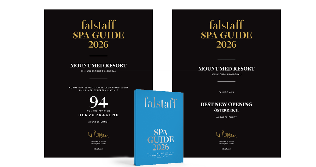 Falstaff SPA Guide 2026 Best New Opening Austria Mount Med Resort_Award Falstaff SPA Guide 2026 Best New Opening Austria Mount Med Resort_