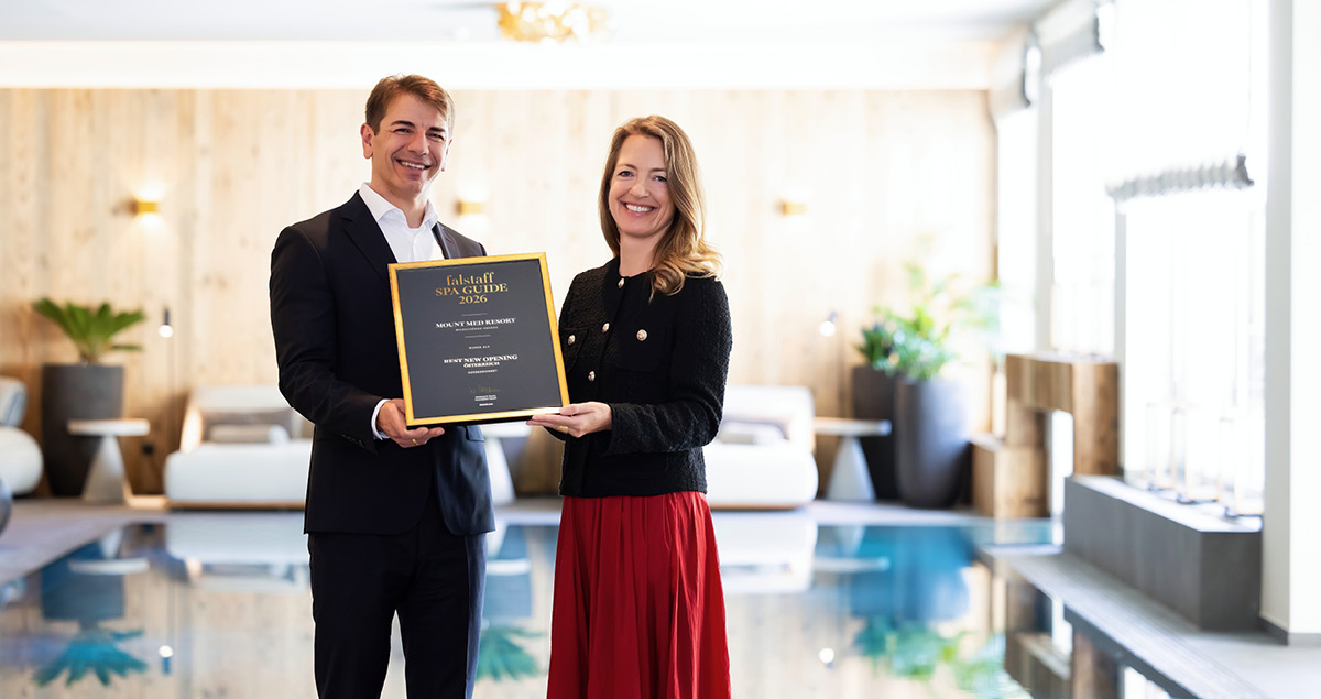 Mount Med Resort_Falstaff Spa Award 2026 Stephan Butsch_Heide Perndorfer (c) Michelle Hirnsberger Photography Mount Med Resort_Falstaff Spa Award 2026 Stephan Butsch_Heide Perndorfer (c) Michelle Hirnsberger Photography